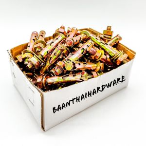 พุกเหล็ก ปุ๊กเหล็ก สตั๊ดโบล์ท ST ยกกล่อง ทุกขนาด ตั้งแต่ 3/16" 1/4" 5/16" 3/8" 1/2" 5/8" ชุบรุ้งป้องกันสนิม หกเหลี่ยม มีเขี้ยว