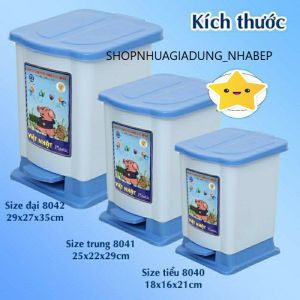 Thùng rác đạp chân bật nắp 3 size ( Việt Nhật )