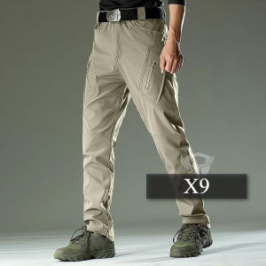 IX7/IX9 Stretch Tactical Cargo Pants for Men Waterproof Outdoor Leisure Sports Running Loose Breathable Comfortable Pants S-3XL