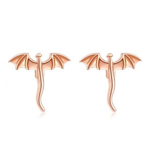 DUY26 Personality Vintage Dragon Earrings Unique Small Flying Dragon Stud Earrings Distinctive Creative Metal Stud Earrings Party