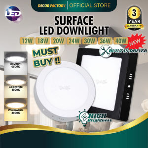 🔥3 Years Warranty🔥 LED Surface Downlight 12W 18W 24W 36W Ceiling Light Black LED Surface Mount Lampu Siling