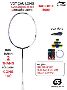 Vợt Cầu Lông Lining Halbertec 5000 Nội Địa căng sẵn 10.5kg tặng kèm túi đựng & quấn cán vợt cầu lông