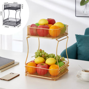 Hitam Emas Keranjang Serba Guna 2Tingkat / Keranjang 2TINGKAT / Tray Buah / Tempat Buah / Wadah Buah / Fruit Tray /Tempat Saji Buah Tempat Saji Buah Dapat Dilepas Pasang - Lazada