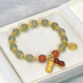 🔥Orfila Creative Lucky Peanut Bracelet Chinese-style Vintage Hetian Jade Beaded Bracelet For Women. 