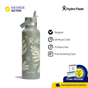 Hydro Flask Tumbler 21oz Standard Mouth Flex Straw Cap - Botanical Bliss Agave