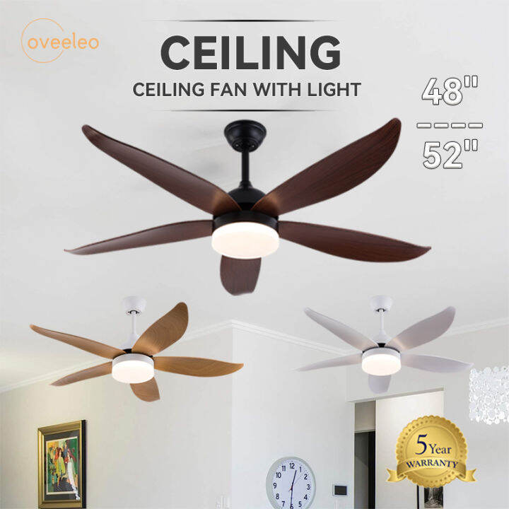 Free Installation Ceiling Fan With Light 5 Blades Ceiling Fan 48