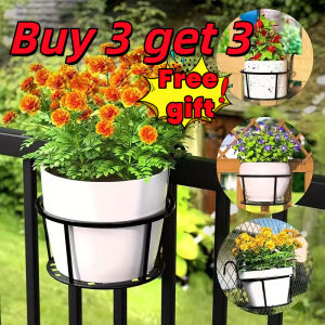 Iron Art Balcony Flower Pot Hanging Baskets Balcony Plant Racks Wrought Thicken Hanging Plant Holder