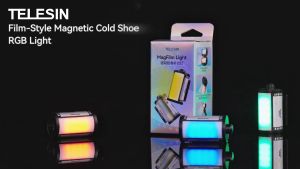 TELESIN RGB MagFilm Portable Magnetic Camera Light with Cold Shoe Mount