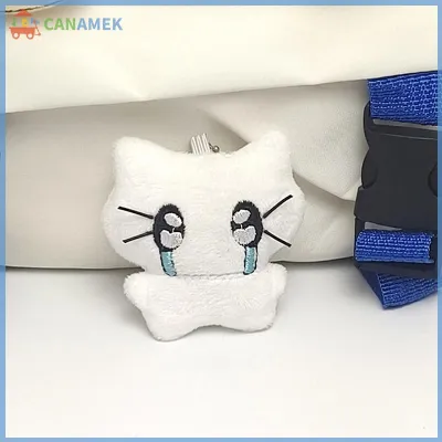 CANAMEK Dễ thương tai nghe Kitten vài Keychain Mini khóc mèo búp bê sang trọng Keyring phim hoạt hình con chó con ong túi Mặt dây chuyền quyến rũ Ba lô trang trí