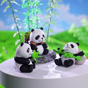 8Pcs Panda Cake Toppers Miniature Animal Figurines for Party Decorations and DIY Garden Potted Pant Crafts Ornaments