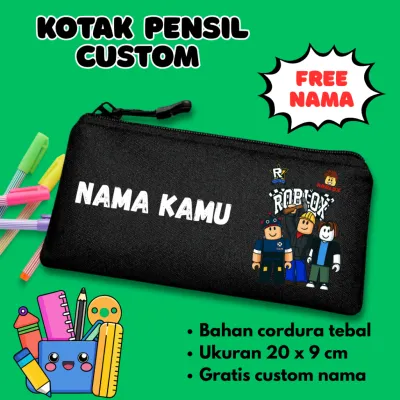 Tempat Pensil Custom Nama Anak Sekolah | Kotak Pensil Karakter Roblox Terbaru