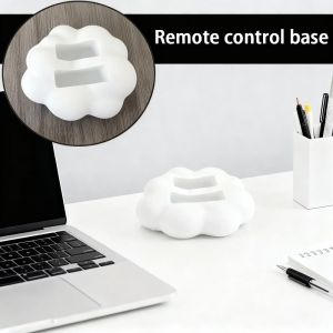 LUZMAR 3D Cloud-Shaped Remote Control Holder Home Storage Organizer 2-slot Remote Control Base Cute Desktop Organizer Stand TV Remote