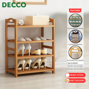 DECCO Shoe Rack Multifunctional Organizer Shoe Rack Bamboo Multilayer Shoe Cabinet Large Capacity Rak Kasut Kayu Rumah - Fulfilled by DECCO SHOP