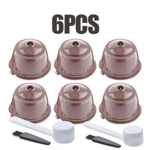 6pcs Reusable Coffee Capsule Refillable Nespresso Capsule Filter Cup For Nescafe Dolce Gusto