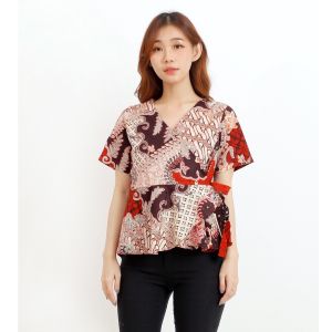 Twins88 (COD) Atasan Batik Wanita - Blus Batik Kerja 628 KP
