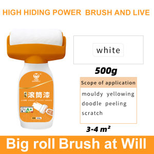 Wall refinish paint roller brush wall paint white wall Waterproof mildew proof non-toxic and odorless 滚筒油漆安全无毒