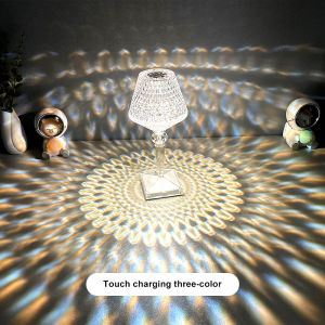 LED Diamond Table Lamp Light USB Rechargeable Crystal LED Night Light Touch Control Bedroom Atmosphere Desk Lamp For Home Decor