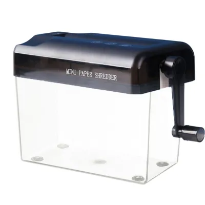 FOUNDTWO Tay quay Máy hủy giấy thủ công Mini Trong suốt Máy mài giấy Bền bỉ ABS Dụng cụ cắt giấy tài liệu Giấy khổ A4