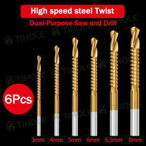 TIHOLE 3-8mm HSS Twist Drill Bit Set Saw Drill Cutting Fully Grind 135°Split Point Specially hole saw drill bit For Steel Cast Iron Aluminium drill bits accessories mata penebuk lubang kayu tebuk besi mata pemutar skru drill 钻头