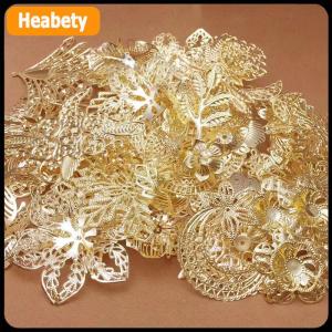 【2-3 days delivery】 50g lot Mixed Metal Flower Leaves Filigree Wraps Connectors Pendant Beads Caps Charms for DIY Jewelry Making Craft Supplies