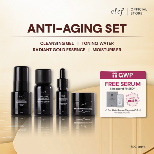 [MUST TRY] CLEF Anti-Aging Full Travel Kit | Cleansing Gel | Toning Water | Radiant Gold Essence | Moisturizer