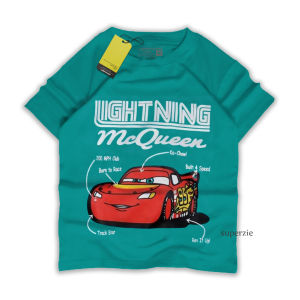 Baju Kaos Anak Distro Laki Laki Gambar Kartun Mcqueen Warna Tosca Bahan Katun Premium 30s