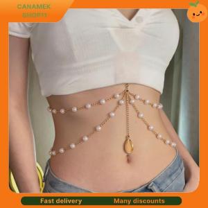 ❣️❣️❣️ Women Boho Waist Chain Gold Pearl Layered Belly Body Chain Elegant Beach Accessory for Summer Party Dresses