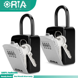 ORIA 2PCS Key Storage Lock Box 4 Digit Combination Lock Box Sturdy Key Security Storage 5 Keys Capacity for House Key Storage Combo Door Locker 3.66 Inch