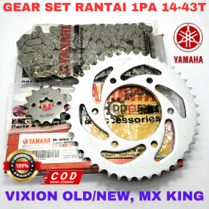 GEAR RANTAI SET 1PA 14-43T YAMAHA VIXION NEW/OLD MX KING KUALITAS ORIGINAL ASLI YGP GIGI TARIK GIR