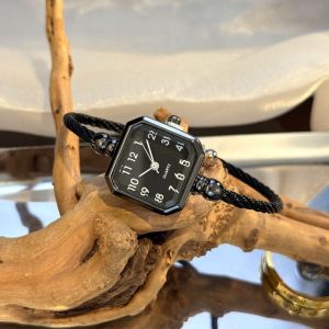 MARBLEX Analog Display Bracelet Watch Compact Size Open-Ended Bracelet Square Dial Watch Stylish Miniature Design Ladies Watch For Women