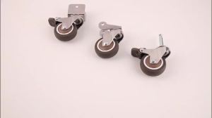 LZD 1 Inch 1.25 Inch U Type Plywood Soft Rubber Childrens Bed Mute Caster Pulley Wheels Accessories Roller Table and Chair Wheel Wooden Square