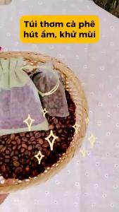 Túi thơm cà phê đẹp rẻ 100% hạt nguyên chất khối lượng 30-50gram khử mủi ô tô tủ văn phòng làm việc từ Message coffee