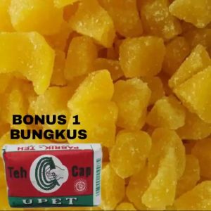 Gula Batu Kuning Asli Cirebon Kemasan 250mg Bonus Teh 1 bungkus