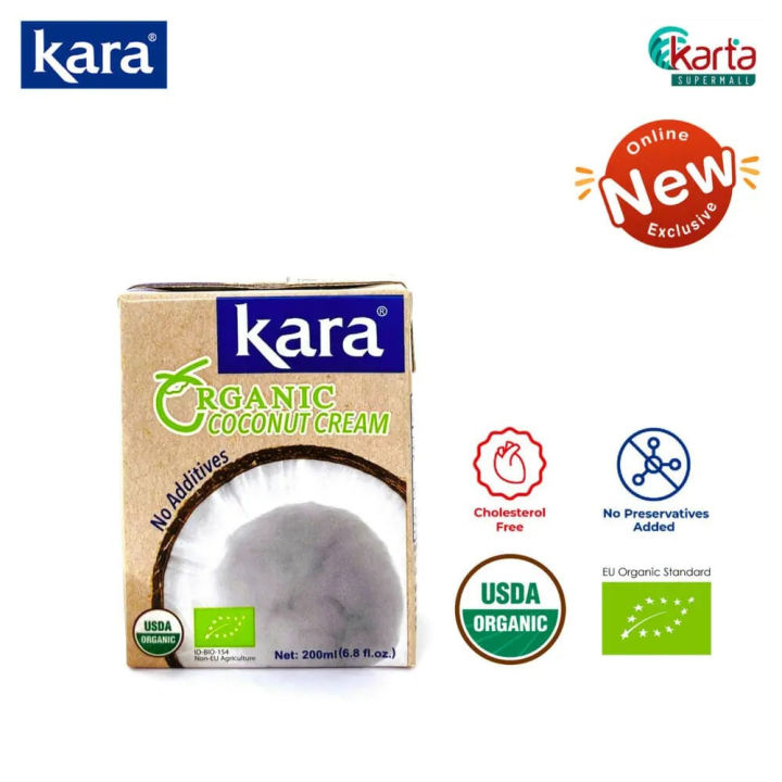 KARA Organic Coconut Cream 200ml pack Lazada