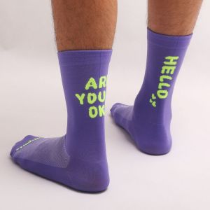 SERENEGLOW Summer New Trendy Cycling Socks for Men and Women Breathable Quick-Dry Moisture-Wicking High-Elastic Mid-Calf Socks with Fun Phrases
