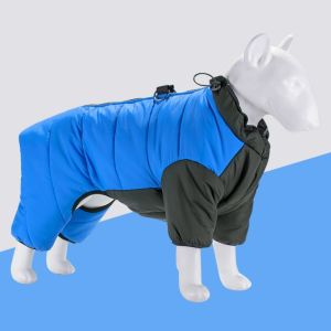 VCH Thicken Dog Down Jacket Warm Windproof Dog Jumpsuit Coat Dog Cotton Jacket with D-ring Puppy Ski Suit Autumn Winter