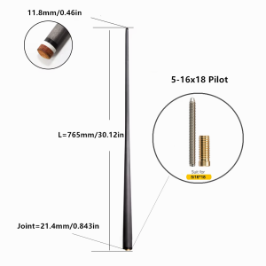 Professional 100% Carbon Fiber Pool Cue Shaft | Low Deflection Pro Taper Design with Black Technology High-Performance | Extra Spare Billiard Shaft for Enhanced Accuracy