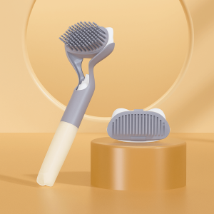 SDFSF Soft Bristle Pet Bath Comb 3-in-1 Press Spray Pet Cleaning Comb Cat Row Comb Detachable Cat Grooming Brush Pet Shedding