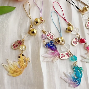 Fashionable Handmade Colorful Fish Star Alloy Phone Accessory Portable Keychian for Stylish Adults Daily Use Casual Wear