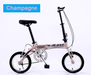 JS Aluminum Alloy 9.5kg Installation-free 14 Inches Folding Bike Foldable Lightweight and Portable single speed