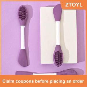 【ZTOYL】 Đôi Đầu Silicone mặt nạ trên khuôn mặt bàn chải massage mặt làm sạch bàn chải tự làm bùn phim scraper chăm sóc da mặt công cụ dropshiping