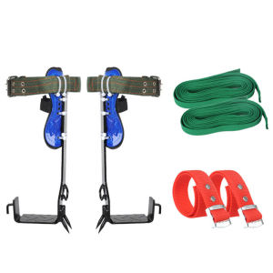 Stainless Steel Tree Climbing Spike Set Safety Belt Gear Adjustable Lanyard Professional Tools