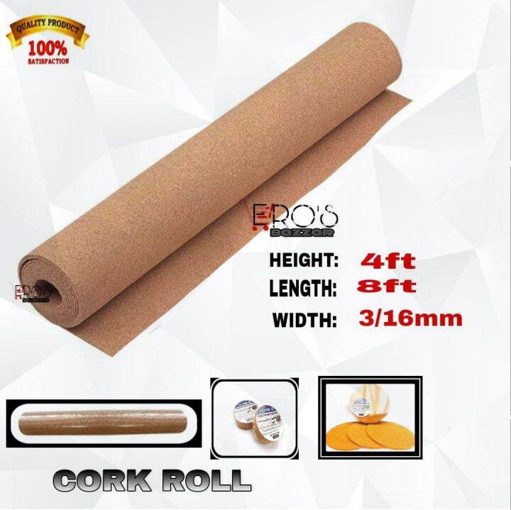 Cork Sheet Roll /Corkboard without frame (4 feet x 8 feet x 3/16 thick ...