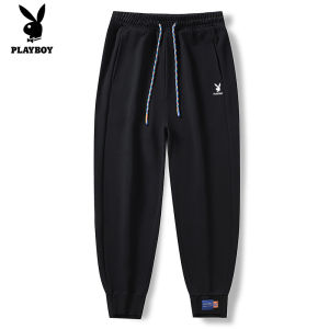 PLAYBOY Brand New Slim Feet Pants Cotton Solid Color Breathable Thin Knitted Loose Sports Casual Pants Threaded Toe Pants