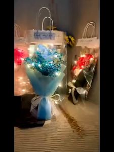 5/10PCS Flower packaging transparent bag Hand flower bag Flower packaging plastic wrapper Flower wrapping plastic bag Waterproof packaging bag Gift bags Tote bags For towels bear and rabbit toy bouquets dried flowers Hand Knitting DIY Crafts