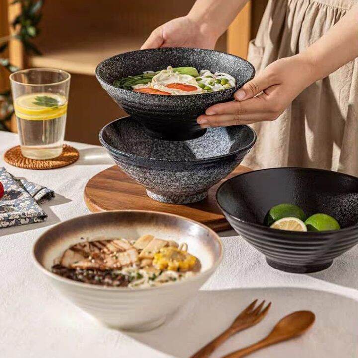 Raito Series Japanese Ceramic Multi Purpose Bowl for Ramen Rice Salad ...