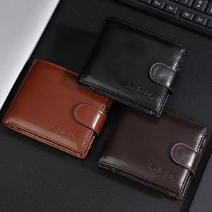 XIMESHAO หนัง PU กระเป๋าสตางค์แบบพับ 2 ชั้น พร้อมช่องใส่เหรียญ หัวเข็มขัด กระเป๋าเงินกันขโมย กระเป๋าการ์ดแบบสบาย รูปแบบการพักผ่อนในเมือง กระเป๋าสตางค์ PU ของขวัญสำหรับผู้ชายและเด็กชาย