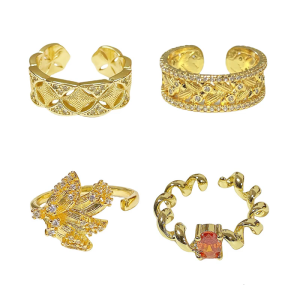 Stylish Wheat Detail Open Rings Portable for Women Adjustable Sturdy Alloy Vibranting Color Daily Use Casual Wear