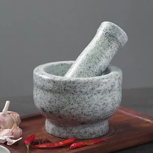 LZD Gray Granite Stone Mortar Garlic Press Gallipot Mortar Garlic Mortar Stone Grinder Garlic Mug