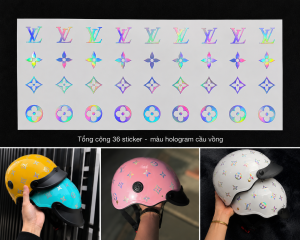 Dán Hologram Cầu Vồng 36 sticker - Phù Hợp Với Mũ Bảo Hiểm